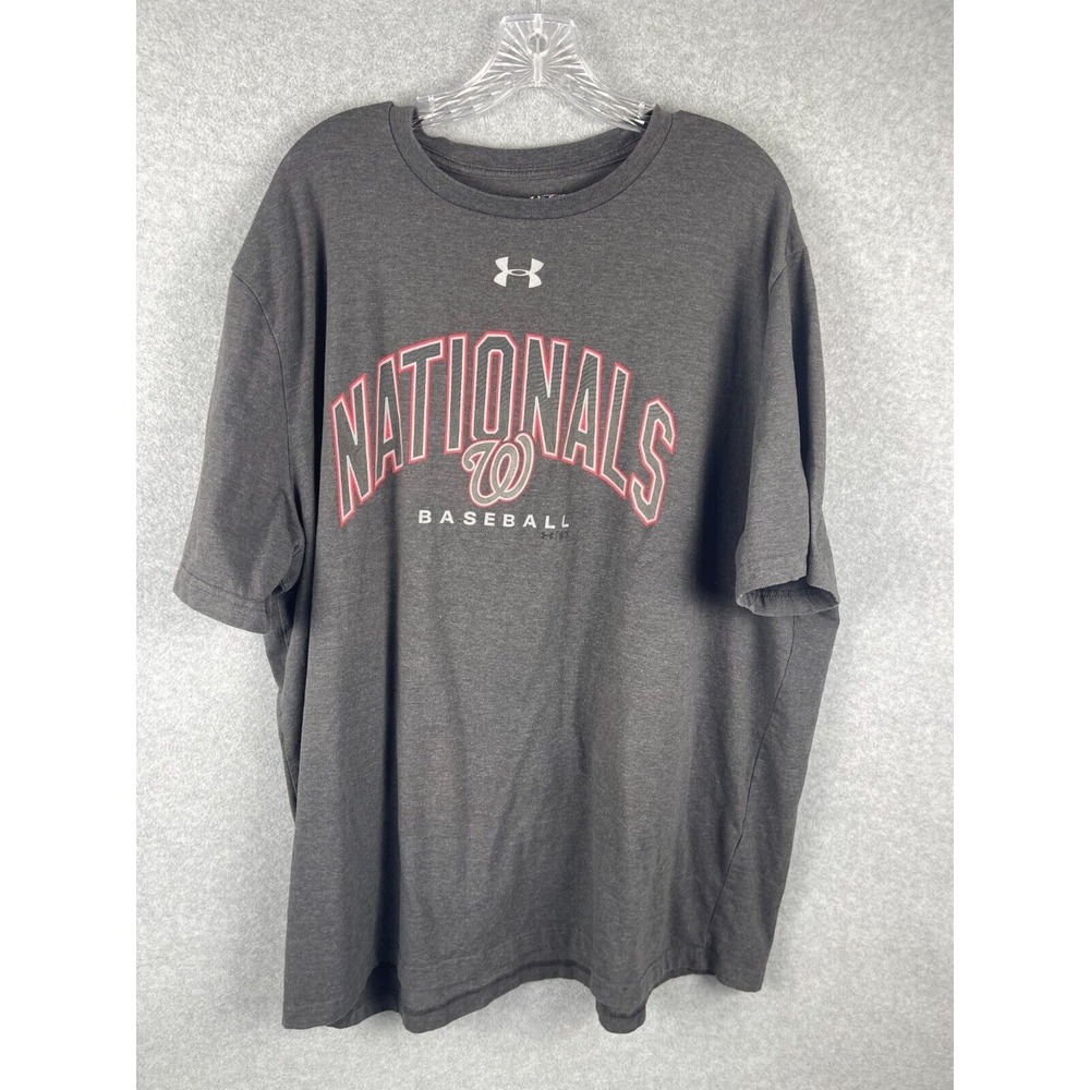 Under Armour Washington Nationals T Shirt Men's Size 3XL Gray MLB Baseball Tee